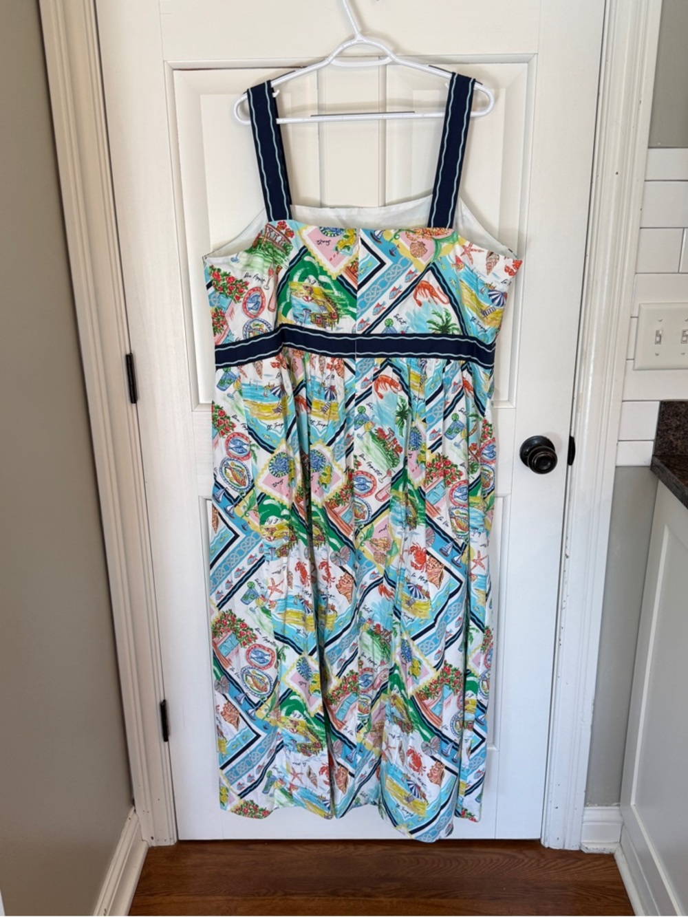 New! Talbots Modern Fit & Flare Dress Summer Vista 18W plus size 25339 - Picture 9 of 13